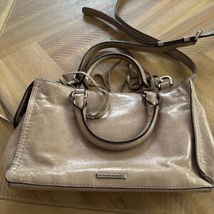 Rebecca Minkoff Crossbody Leather Handbag Grey 9x6.5x3.5
